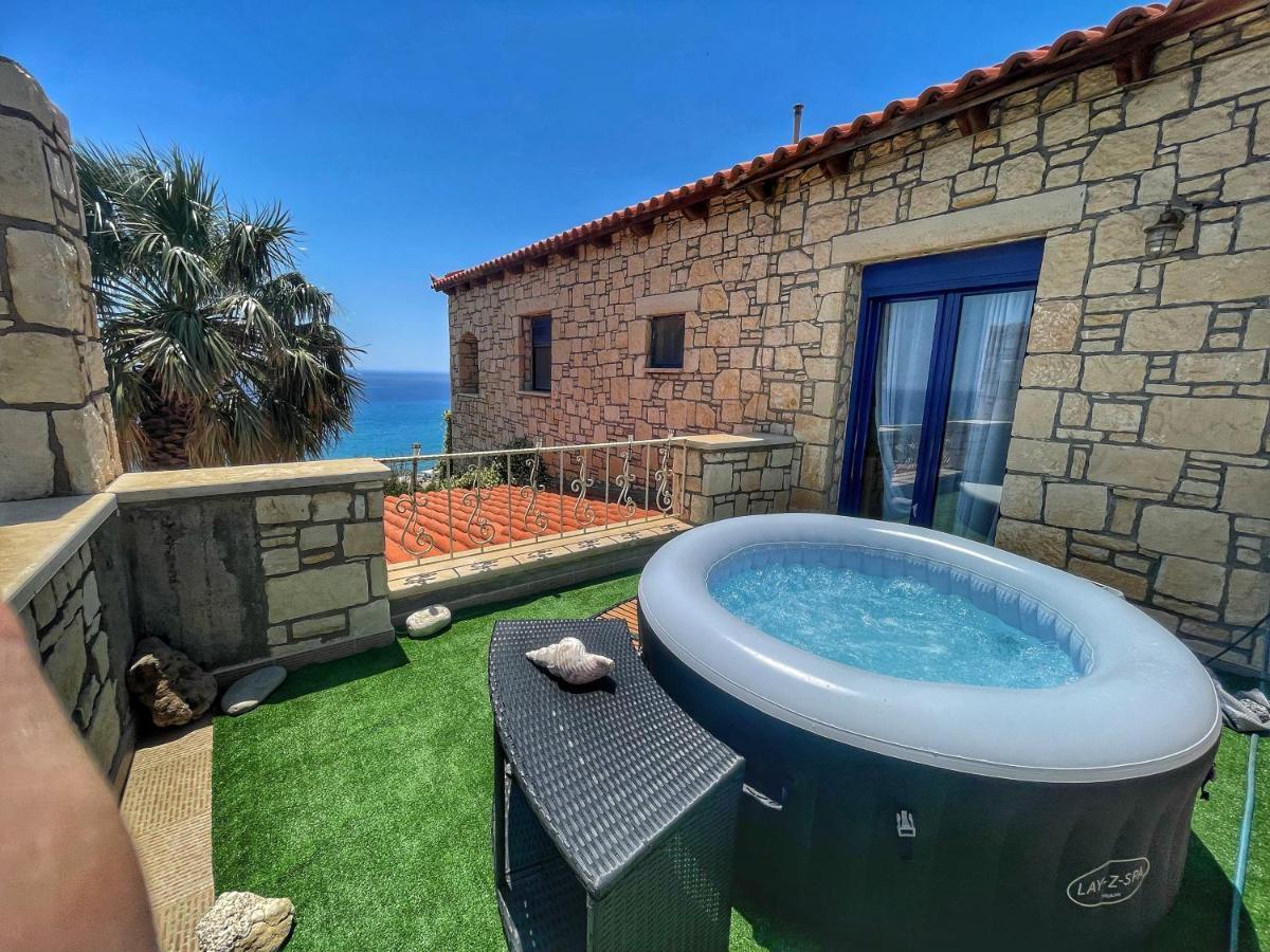 Elouthia Residence With Sea View And Hot Tub Tsoútsouros Eksteriør bilde